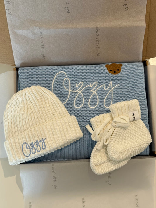 Cotton Knit Hat & Booties Bundle