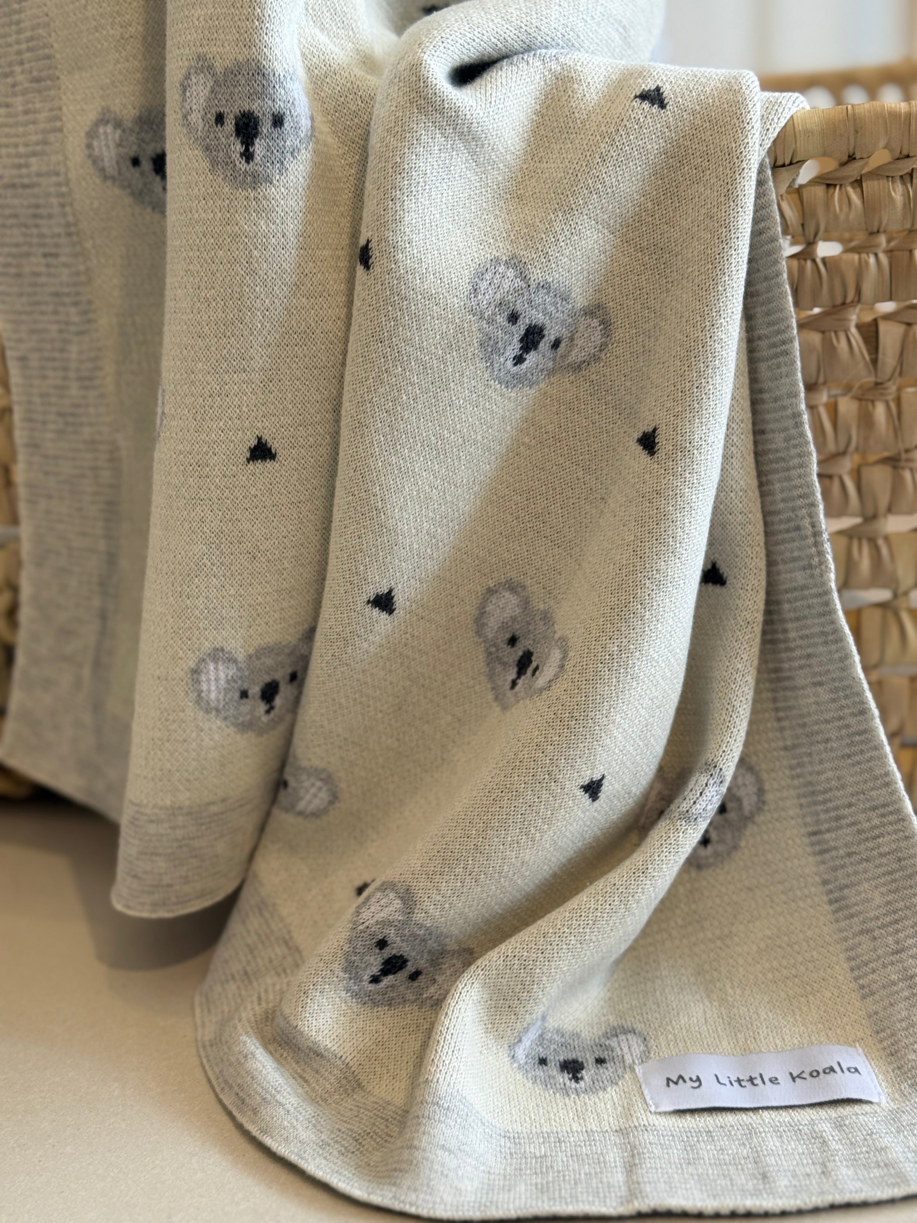 Cream Koala Cotton Blanket
