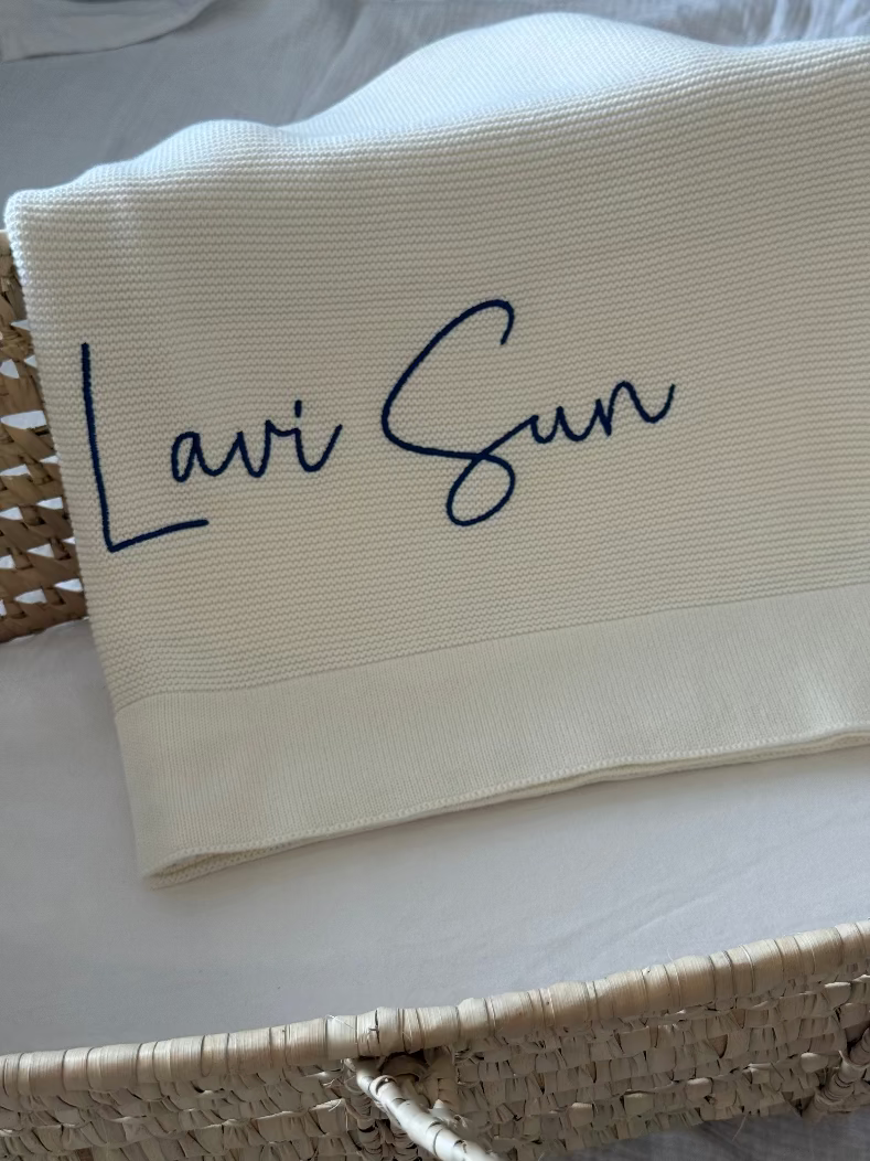 Pearl Cotton Knitted Baby Blanket