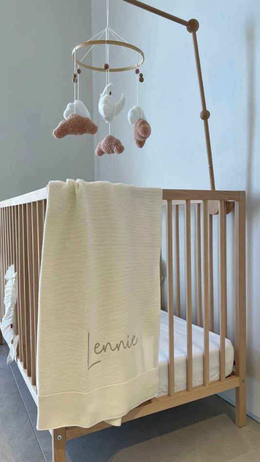 Pearl Cotton Knitted Baby Blanket