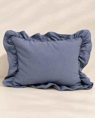 Personalised Mini Linen Cushion | blue