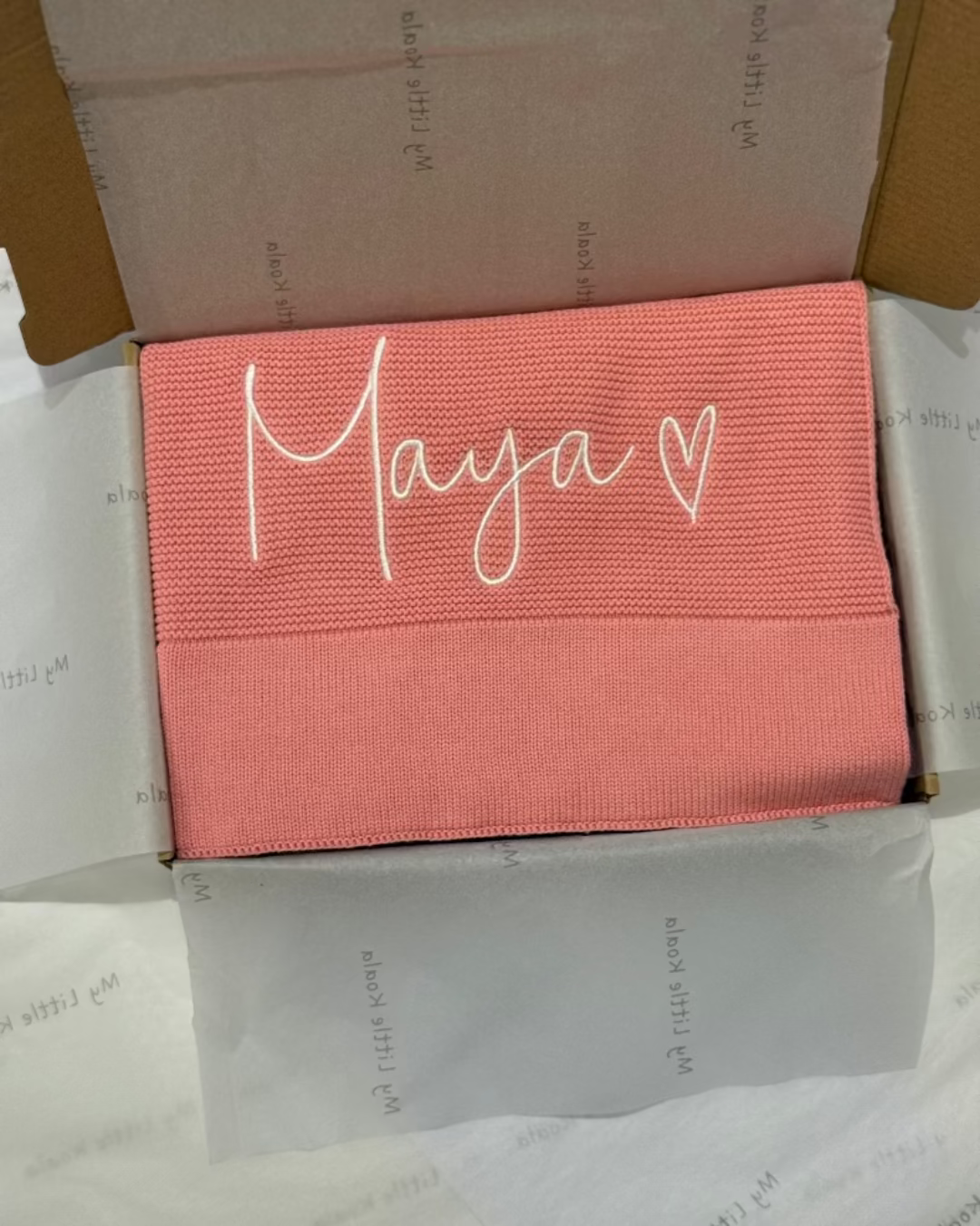 Dusky Pink Cotton Knitted Baby Blanket