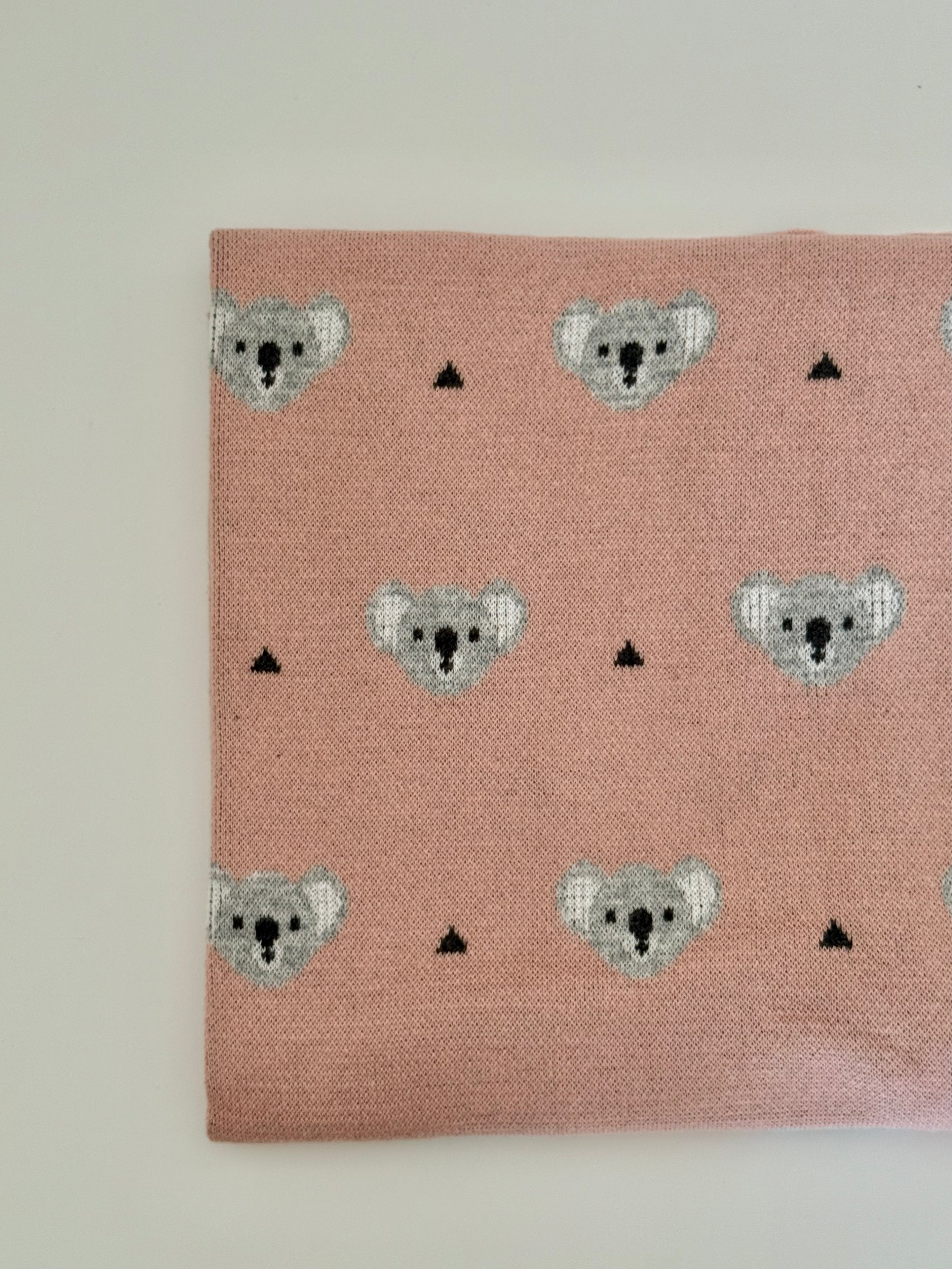 Pink Koala Cotton Blanket