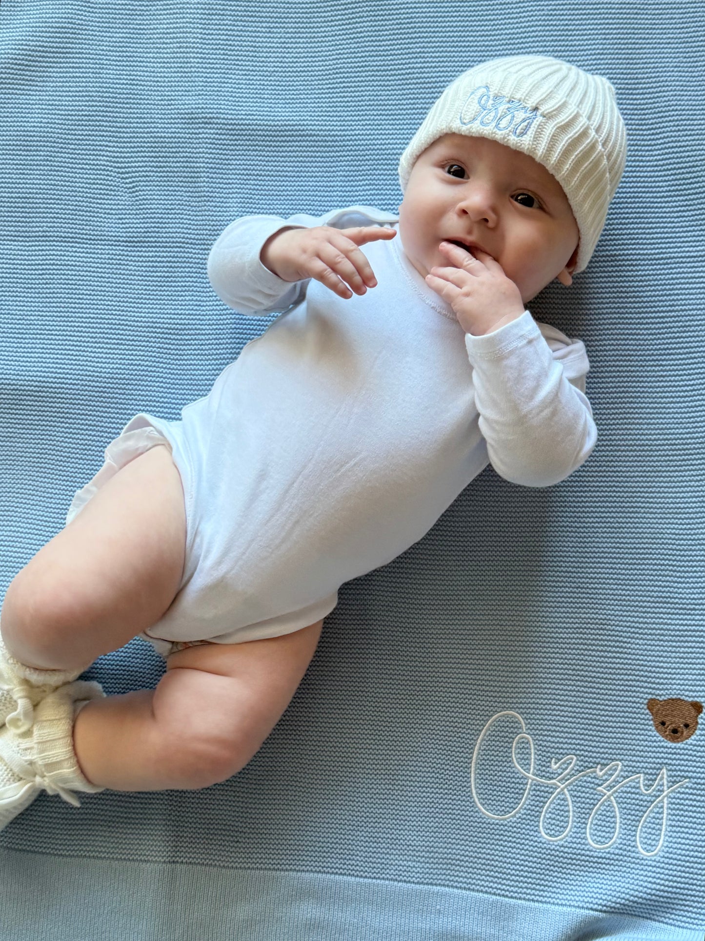 Cotton Knit Hat & Booties Bundle