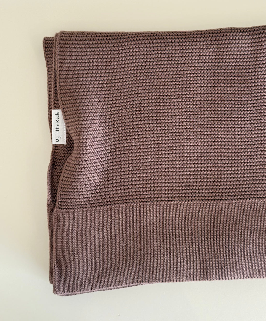 Mocha Cotton Knitted Baby Blanket