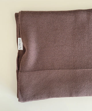 Mocha Cotton Knitted Baby Blanket