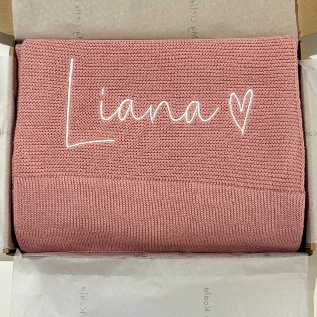 Dusty Pink Cotton Knitted Baby Blanket