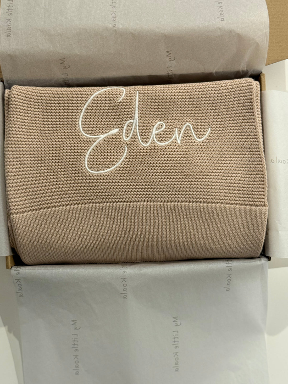 Oatmeal Cotton Knitted Baby Blanket